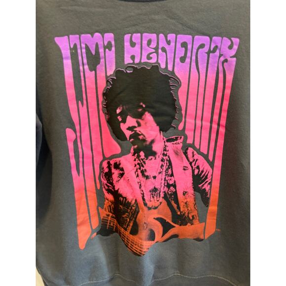 Authentic Jimi Hendrix Playing Guitar Sweatshirt Gray | Size Medium - Picture 3 of 7